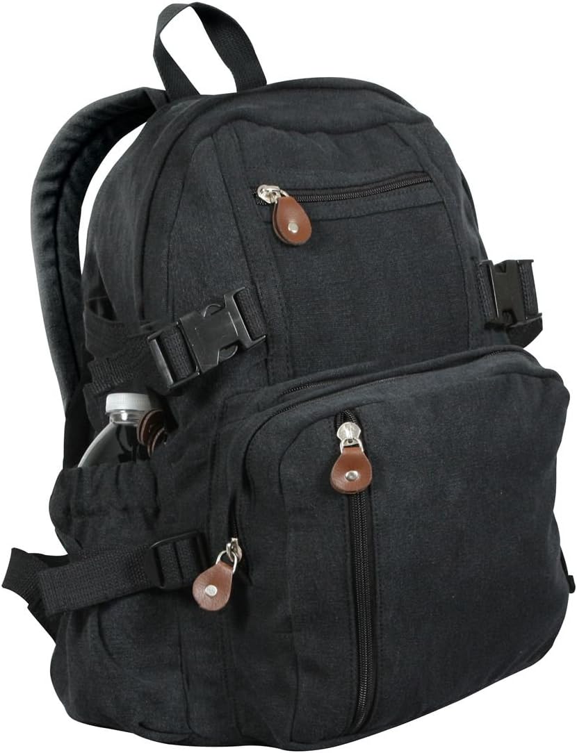 Rothco Vintage Canvas Mini Backpack - Black