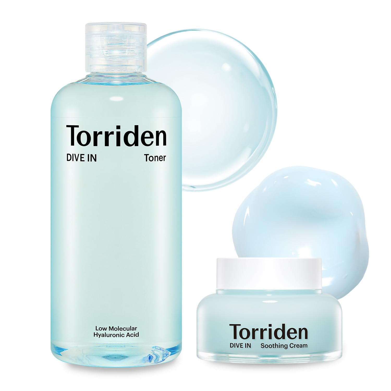 Torriden DIVE IN Hyaluronsäure Gesichtstoner 300ml (10,14 fl.oz.) + Beruhigungscreme 100ml (3,38 fl.oz.)