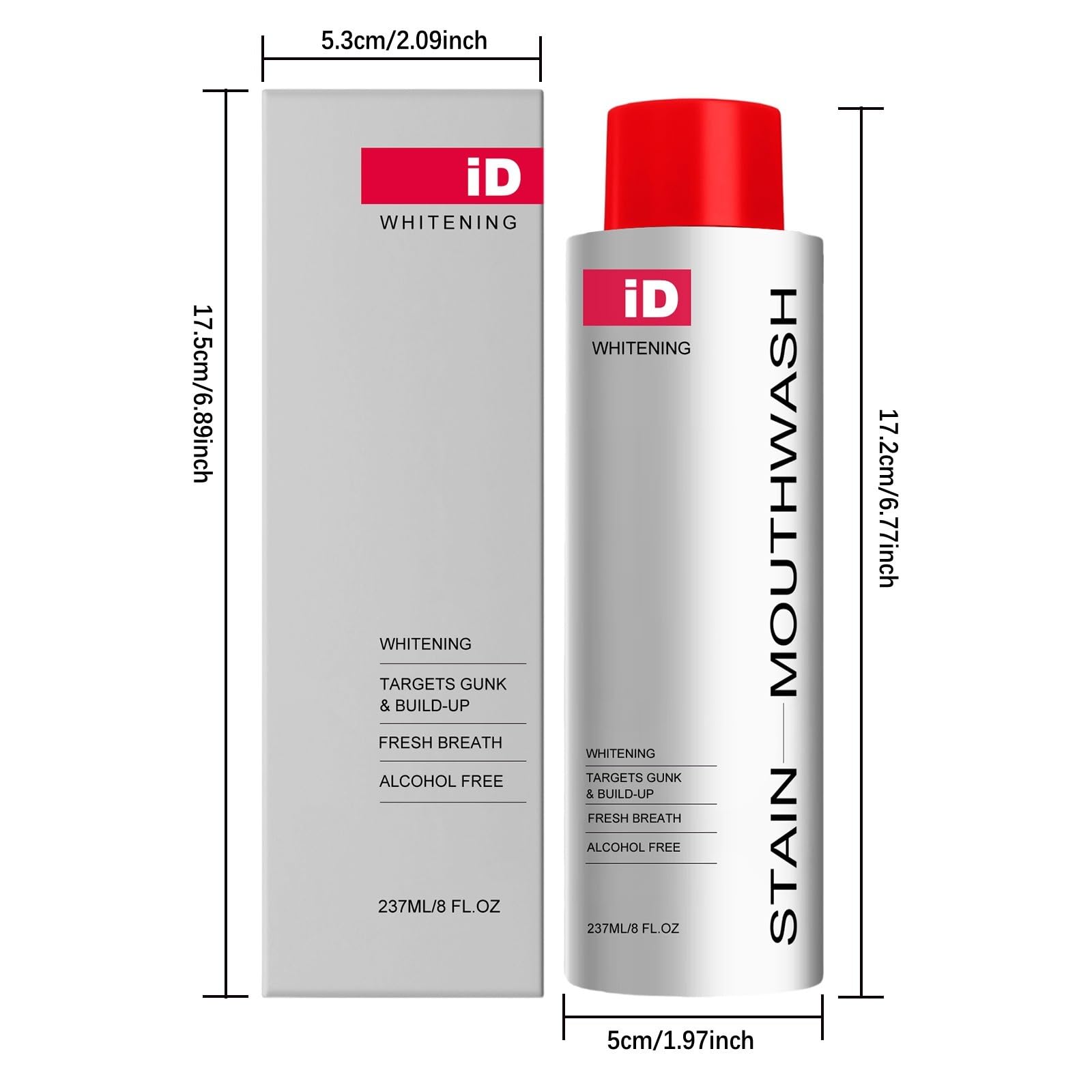 Whitening Mouthwash Collutorio per rimuovere la placca per l'alito fresco Mild, Alcohol-Free Mint Gunk Removing Mouthwash for Fresh Breath, Mouthwashes to Promote Whiter Teeth