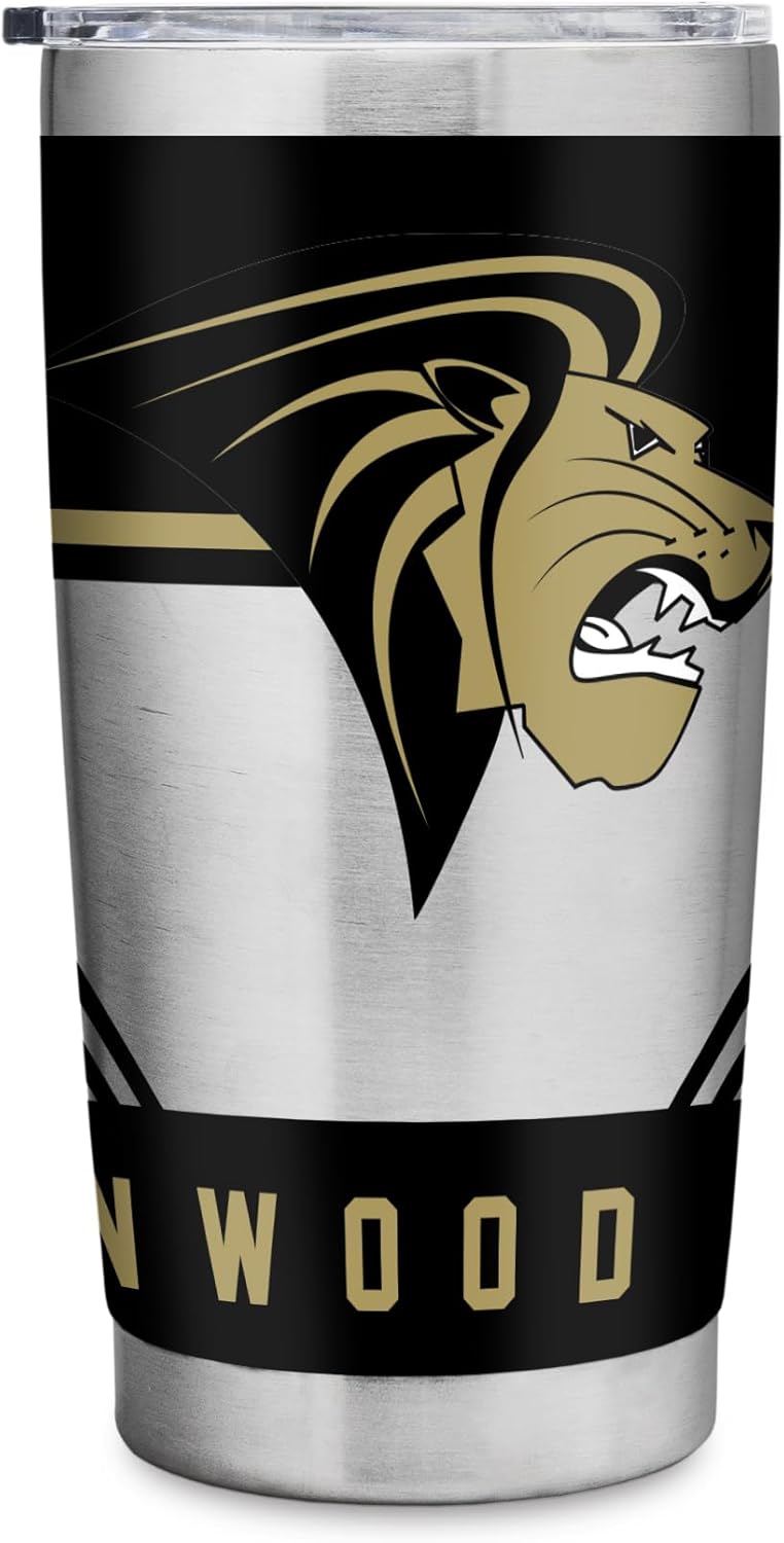 Rico Industries NCAA Lindenwood Lions Standard 20oz Stainless Steel Tumbler with Lid - Great For Coffee, Tea, Water or Cocktails