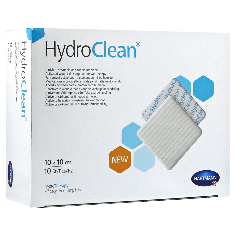 Hartmann HydroClean Kompressen 10 x 10 cm steril, 10 St