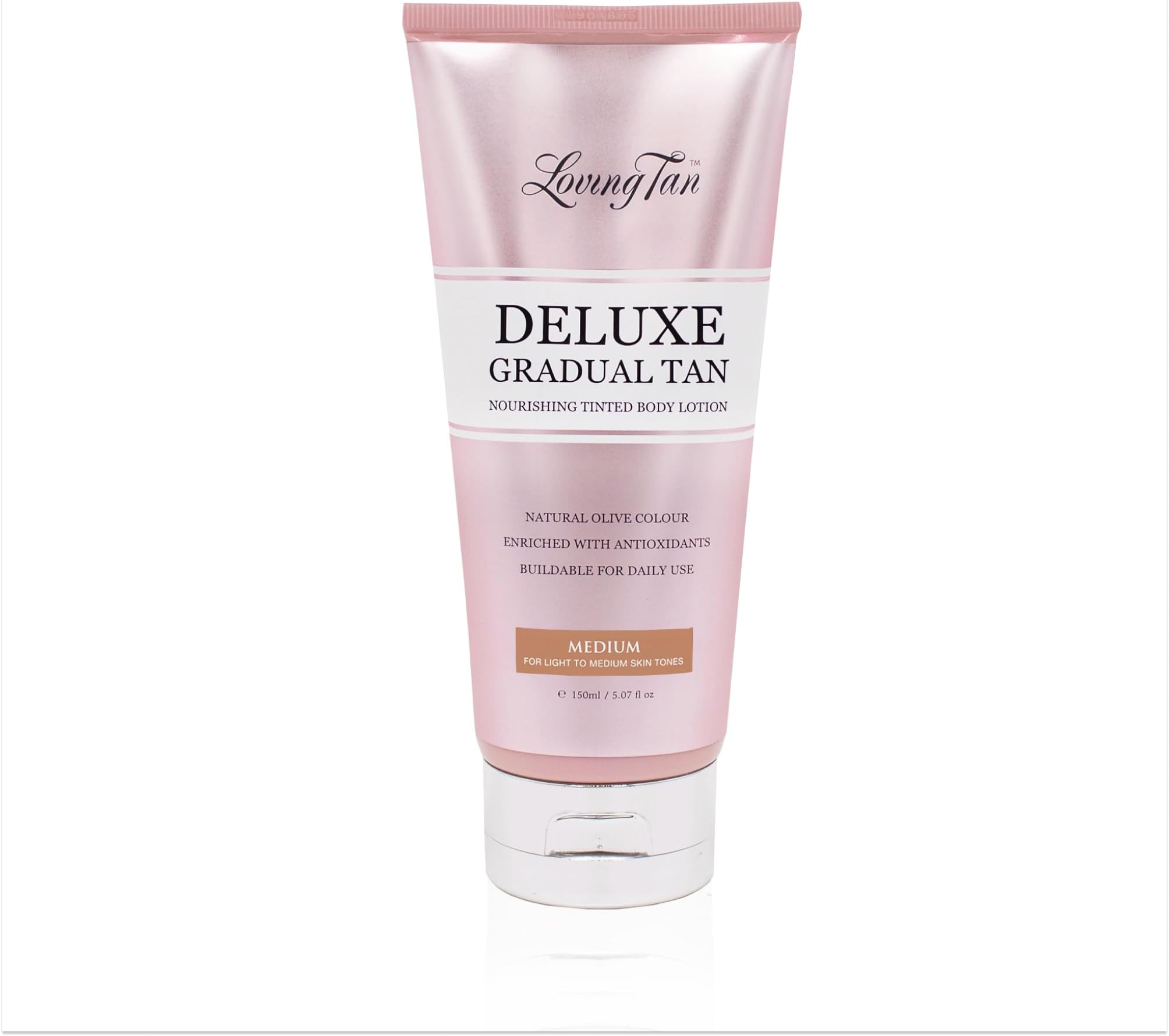 Deluxe Gradual Tan Lotion, Medium- Natural Looking Self Tanner, Professional Strength Sunless Tanner, 7+ Self Tanning Applications per Bottle-Cruelty Free, Naturally Derived DHA-5.07 Fl Oz