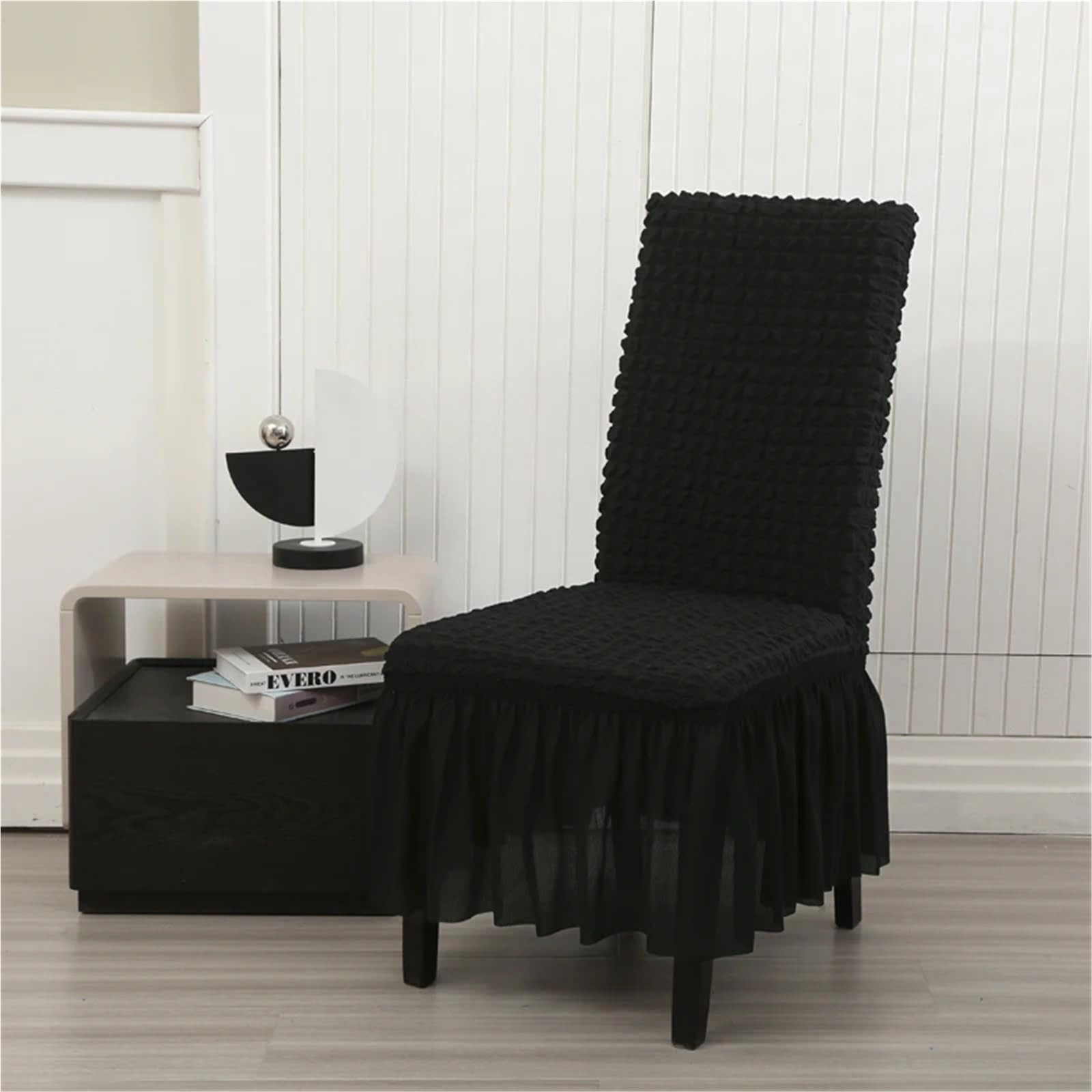 Stuhlbezüge mit Volant 6 Stück Stuhlhussen for Esszimmer, Bankettstuhl, Stretch-Stuhlrock, elastisch, Hochzeitsstuhl-Dekoration für Hotels und Hochzeiten