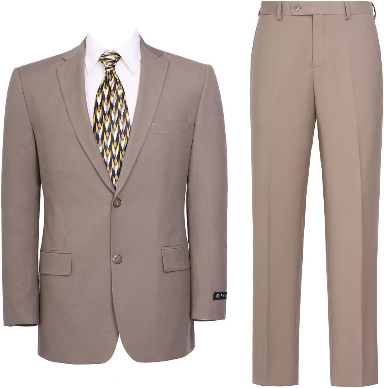 AMY ZHU Men's Classic Fit 2 Piece Suit Set,2 Button Suit Jacket & Pants for Wedding Business, Regular and Big & Tall Sizes