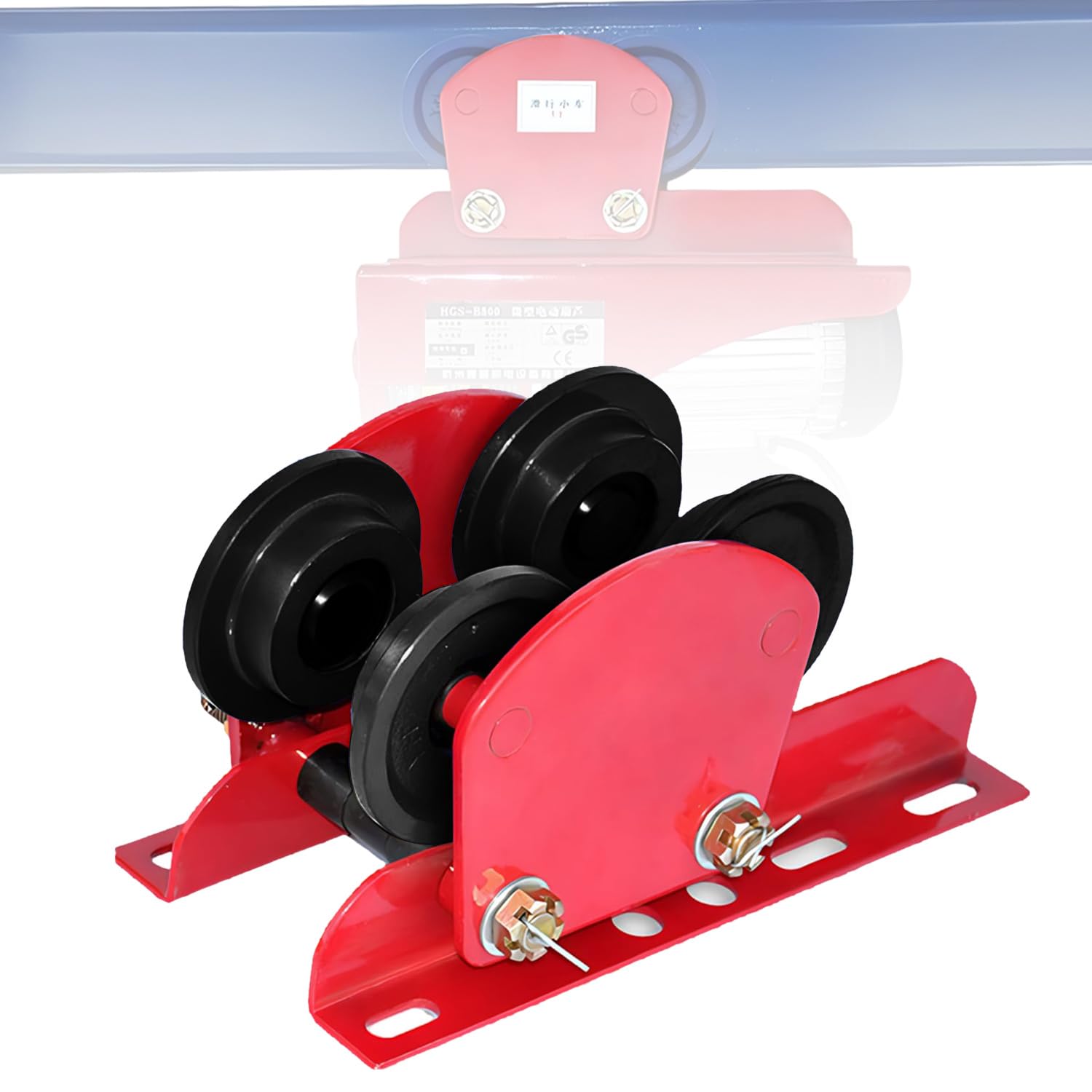 Carretilla hasta 500 kg, grúa 500 kg, vigas I 68-110 mm, suspensión doble, cabrestante ajustable