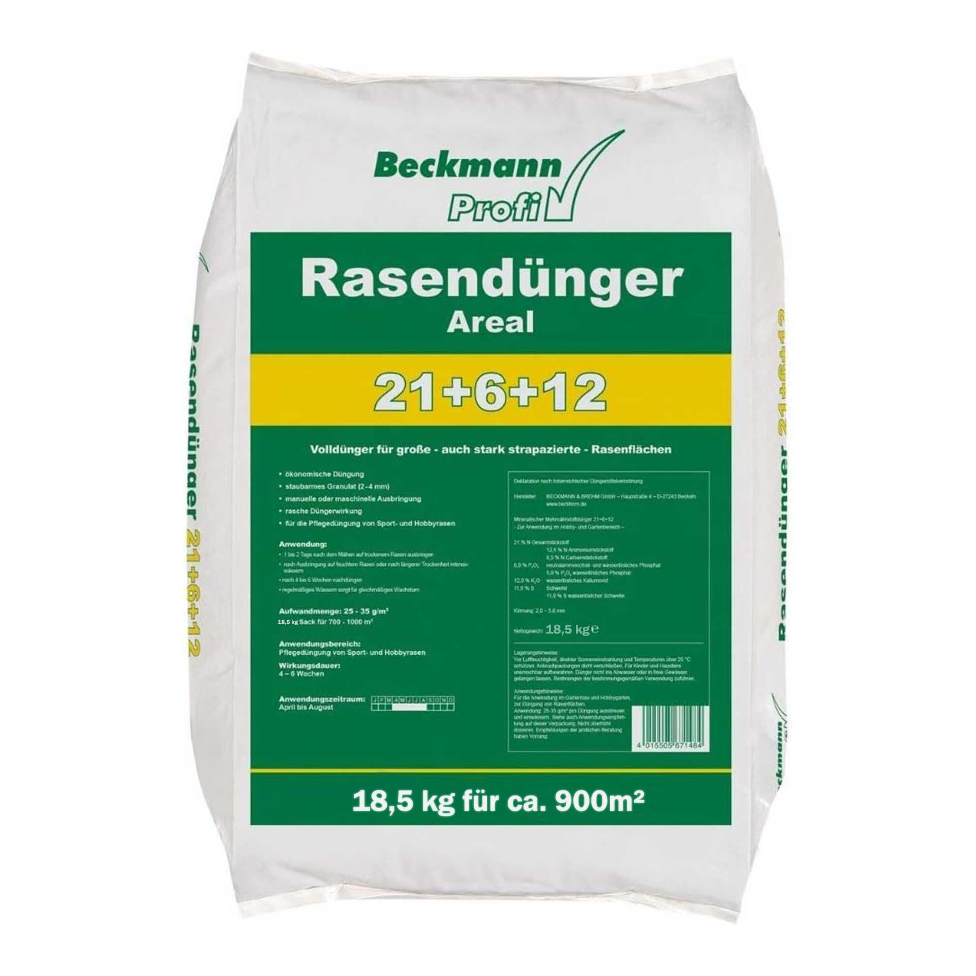 Beckmann Engrais longue durée pour gazon Areal 25 kg pour 900 m²