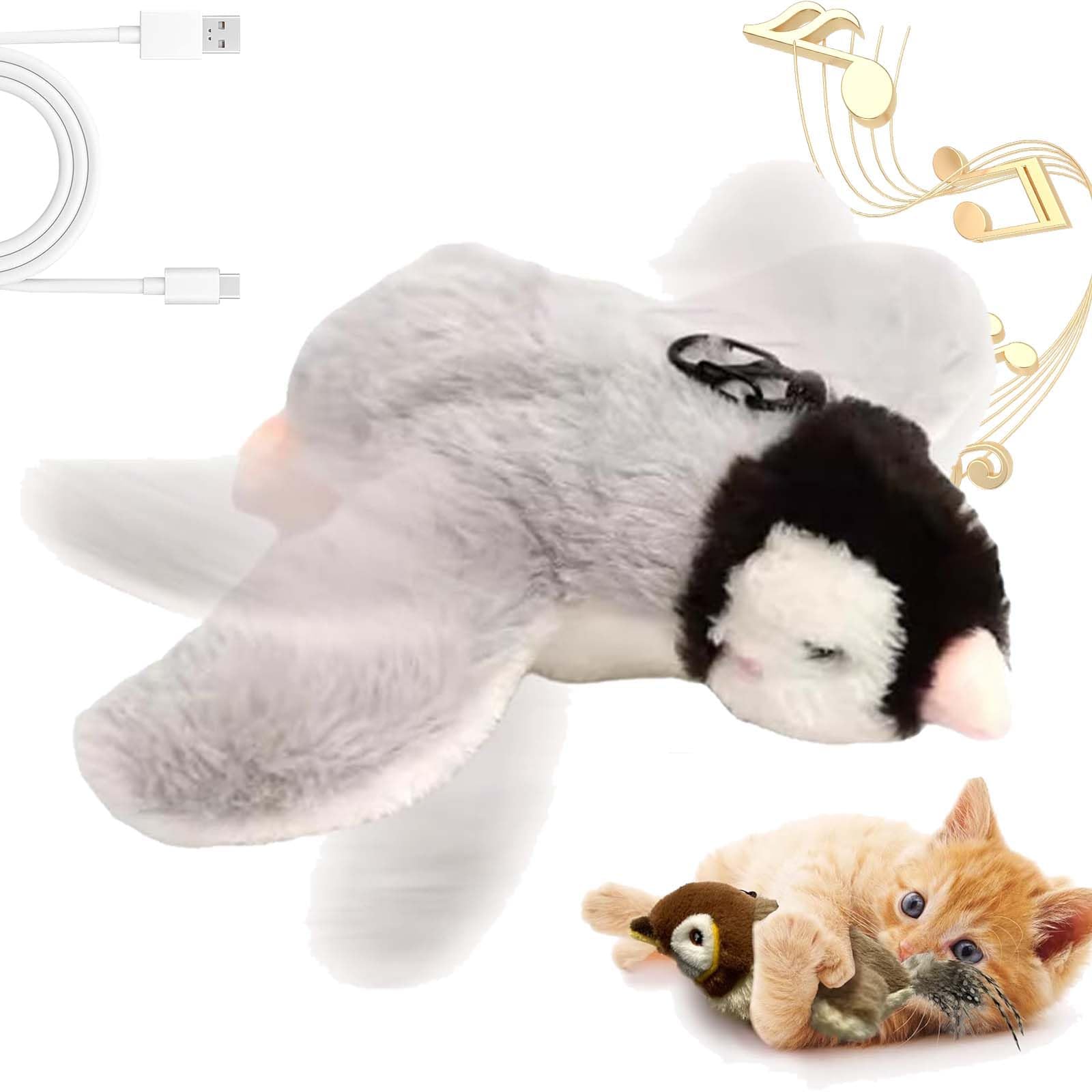 Flying Bird Cat Toy, Bird Toy for Cats, Flapping Bird Cat Toy, Interactive Chirping Bird Cat Toy, Simulated Chirping Bird Cat Toy Flapping Wings,