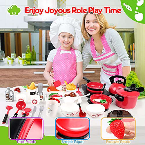 OCATO 51Pcs Kitchen Toys Kids Kitchen Playsets Play Kitchen Set for Kids Girls Boys 3 4 5 6 Years Old Play Food Play Cooking Toys Set Play Pots and Pans Set Play Kitchen Accessories for Toddlers Gifts