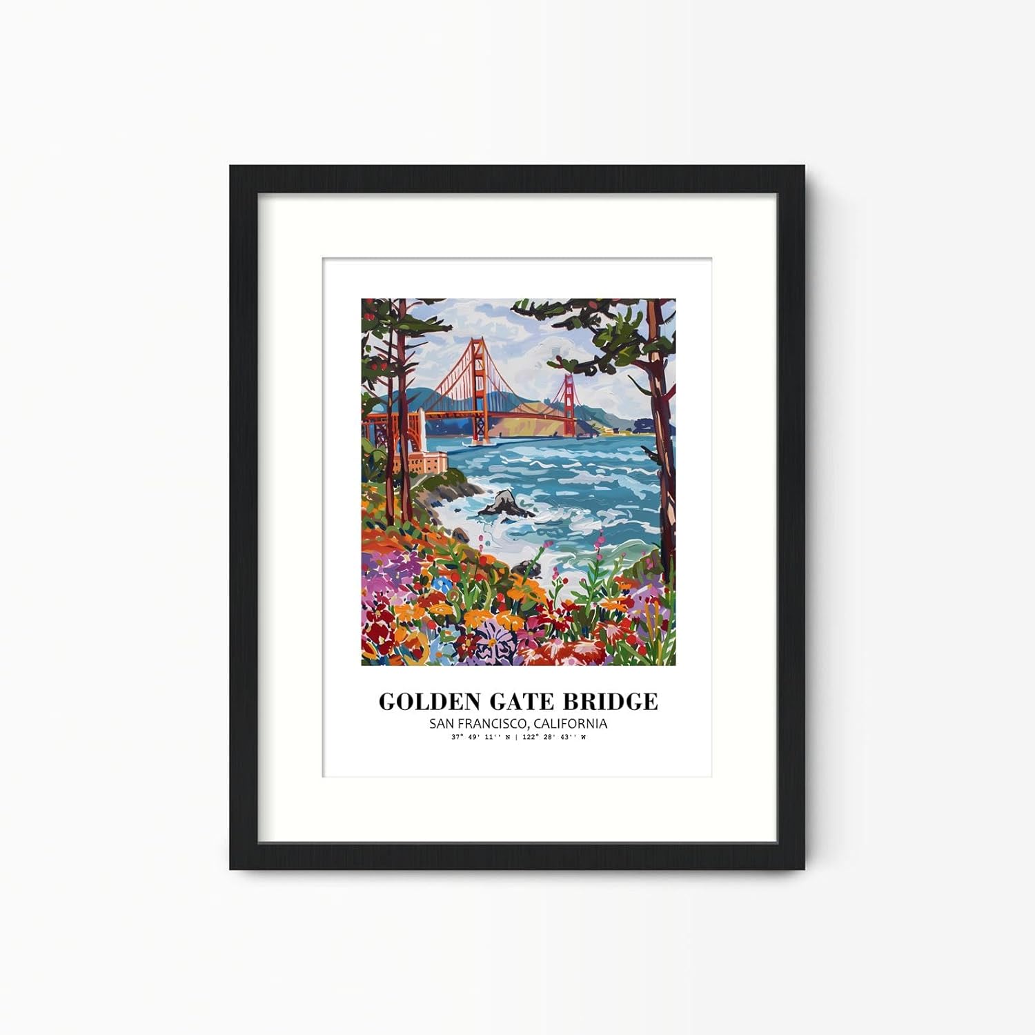 Eleville 11X14 Unframed Golden Gate Bridge San Francisco California World Tour Travel Family Vacation Art Print Poster Wall Office Home Decor mgn014