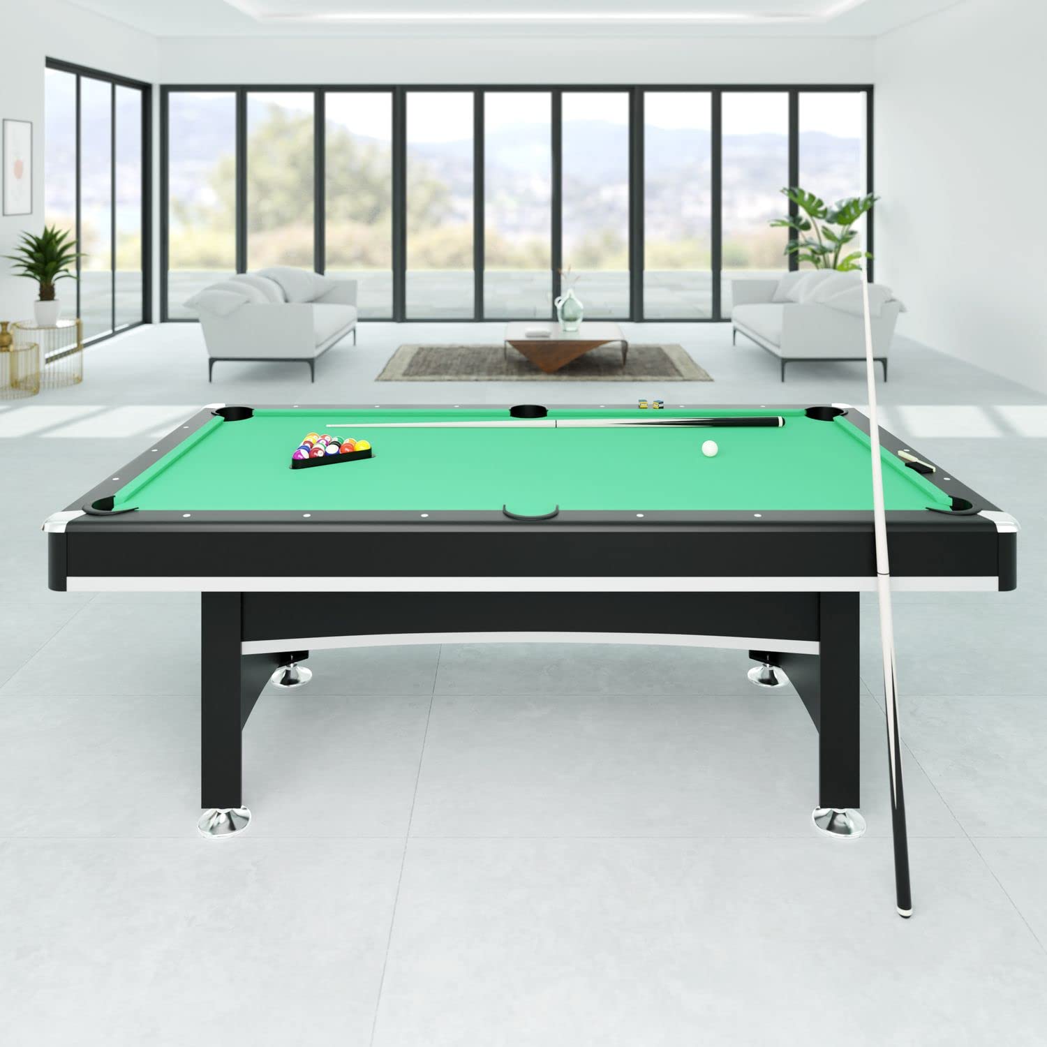 Table Multi Jeux 3 en 1 Apollon Billard, Ping-Pong, Plateau Dînatoire - avec Accessoires