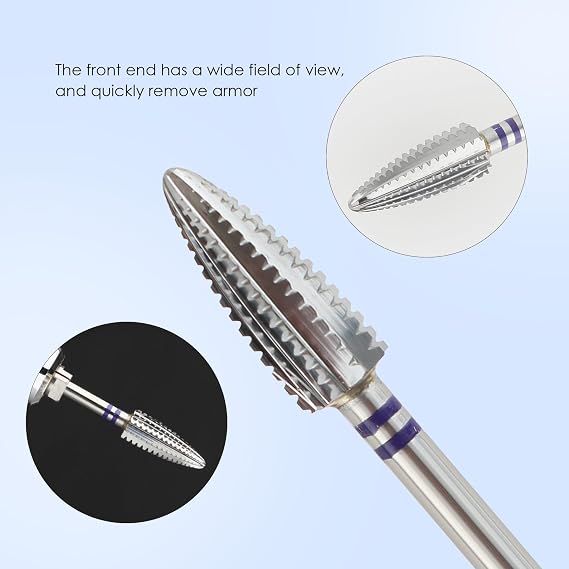Qunzhao Tungsten Steel Nail Drill Bits, Professional Manicure Tools (01 medium)