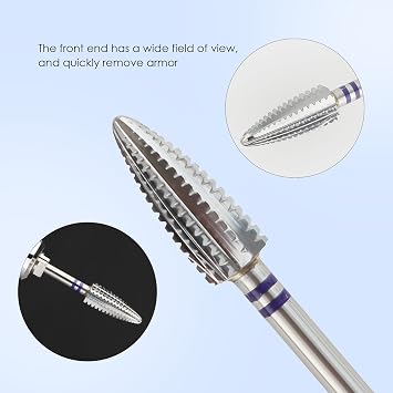 Qunzhao Tungsten Steel Nail Drill Bits, Professional Manicure Tools (01 medium)