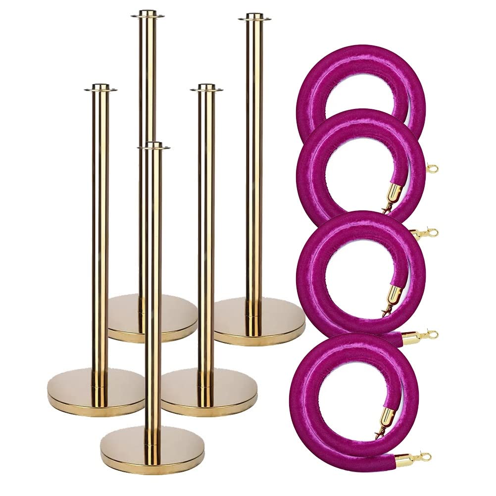 6 Pack Stainless Steel Stanchions With 4 Black Velvet Ropes - Crowd - View #11