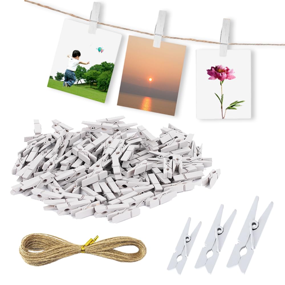 Yardenfun Mini Mollette in Legno Cartone Animato, Clip per Foto e Immagini, 70 Pezzi Resistenti Antiruggine, per Decorazioni Festa, Artigianato e Organizzazione Casa