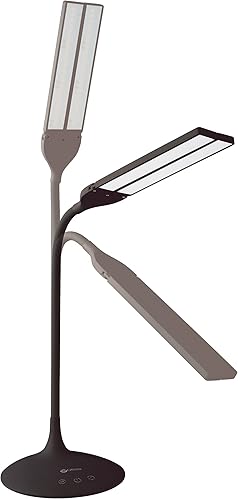 Miniatura 2 de OttLite Lámpara de escritorio LED pivotante 3 modos de color, temporizador de apagado de 40 minutos, cuello ajustable, LED ClearSun, controles