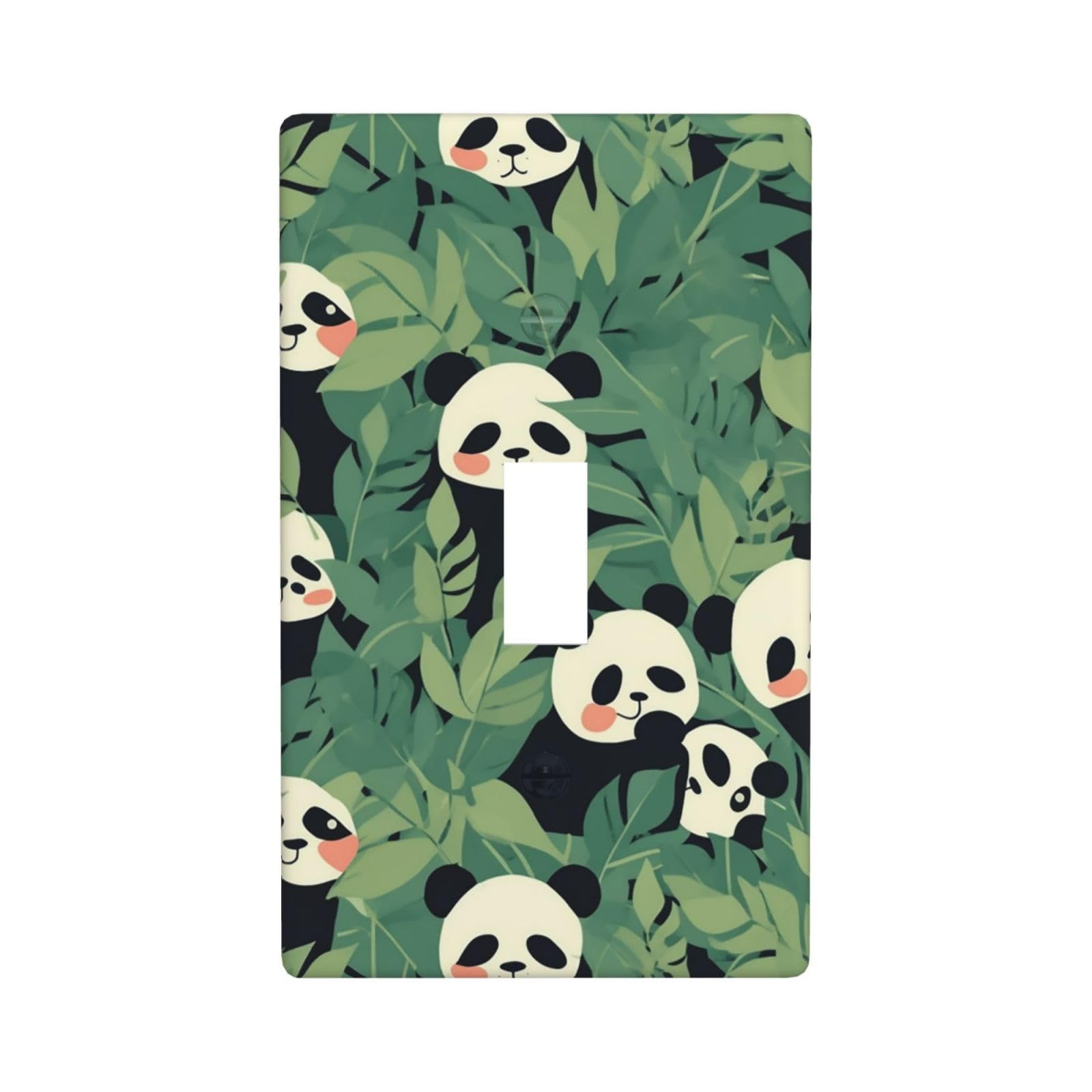 Nonhai Leaves Panda Decorator Wall Plate Cover Single Toggle Light Switch Cover Wallplates Blank Electrical Rocker Switch Plate Covers For Electrical Outlets Decorative 1 Gang 4.5" X 2.76"