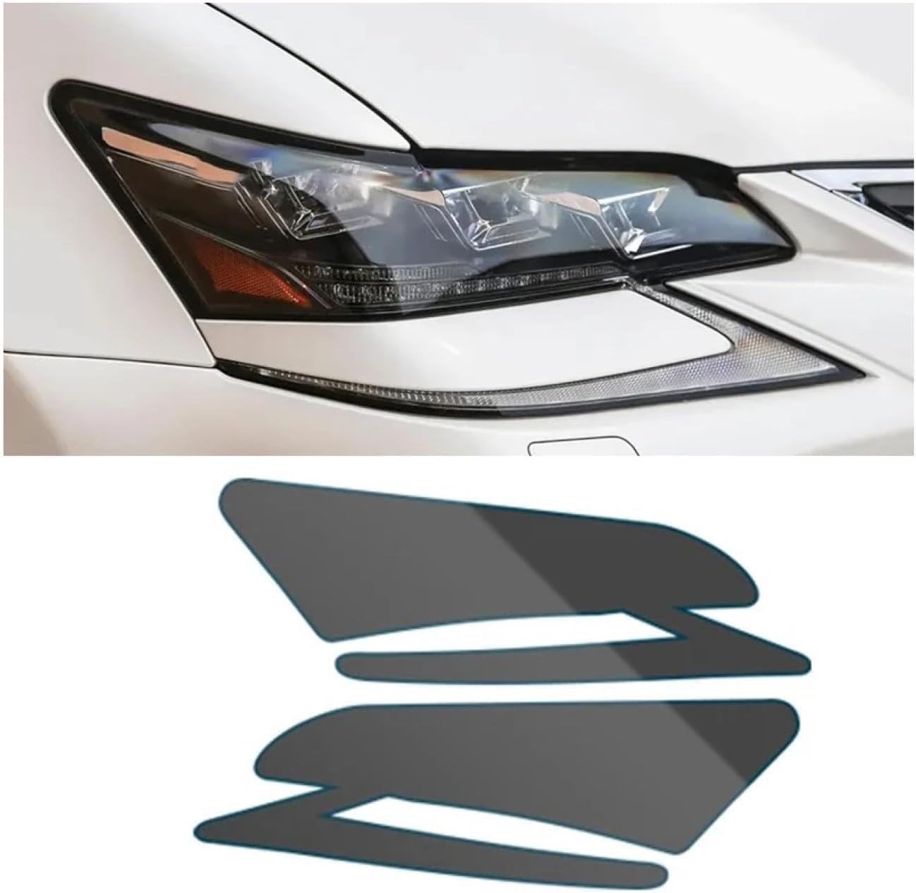 SamLng Car Front Light Film for Lexus GS 2016 2017 2018 2019 2020 Light Controlled Car Front Headlamp Protection Film TPU Color Changing Car Headlight Film TPU Lamp Film Headlight Protection Sticker