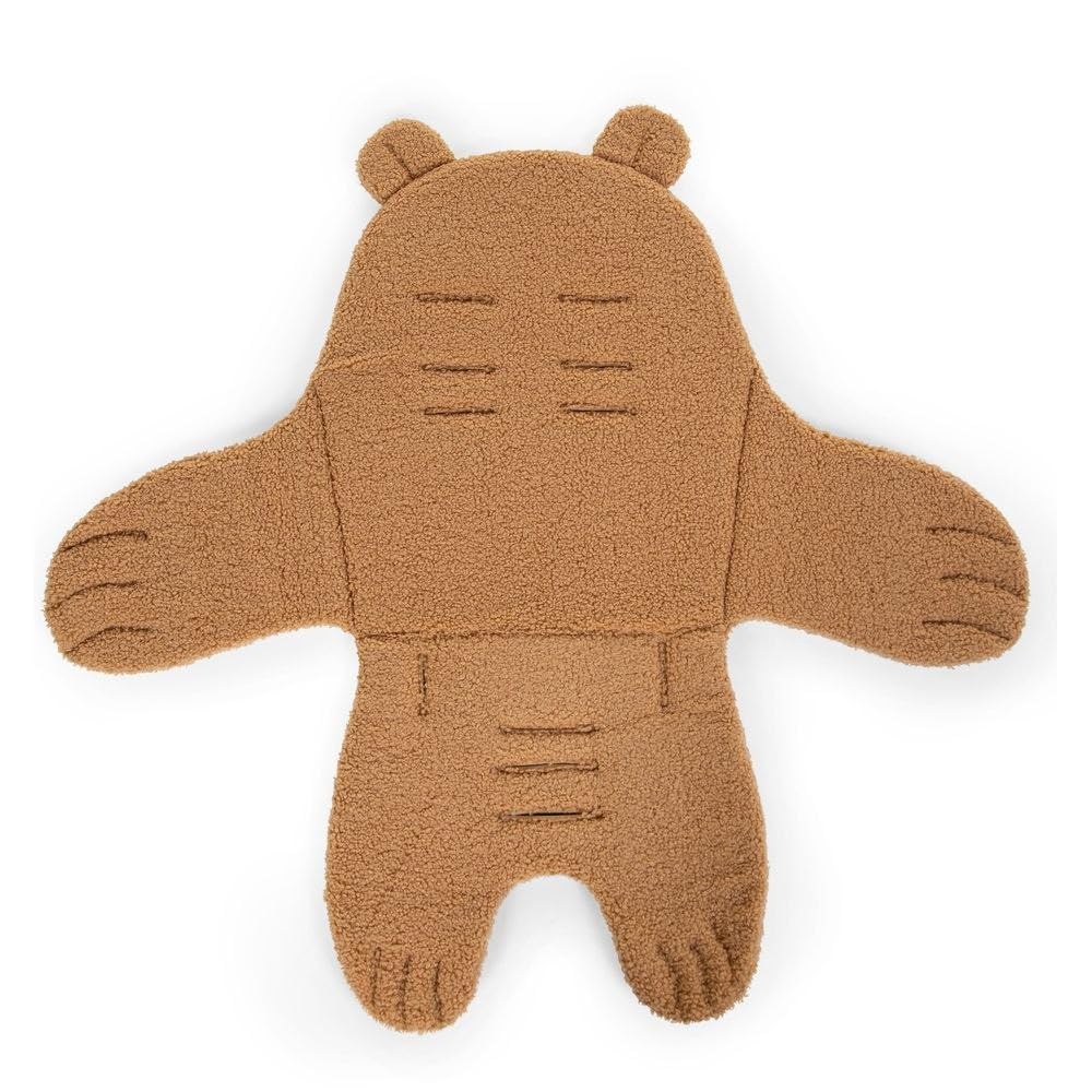 CHILDHOME - Cojín reductor universal compatible con trona, tumbona, asiento de coche, cochecito, aberturas para pasar, arnés de seguridad, suave, Teddy Beige