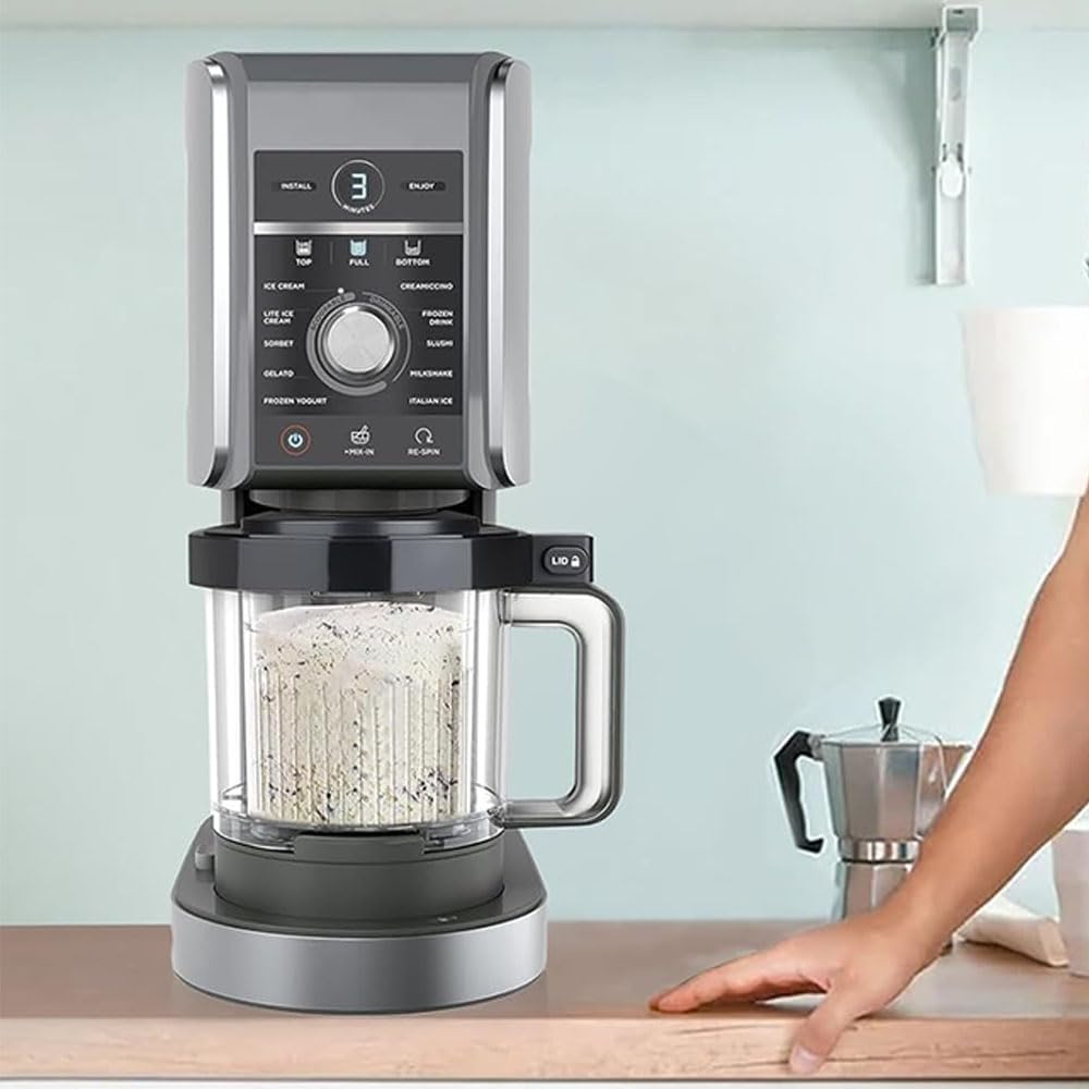TOP-MAX Couvercle extérieur compatible avec la machine à crème glacée Ninja Creami NC300 NC301 Series sans lame, réutilisable, passe au lave-vaisselle