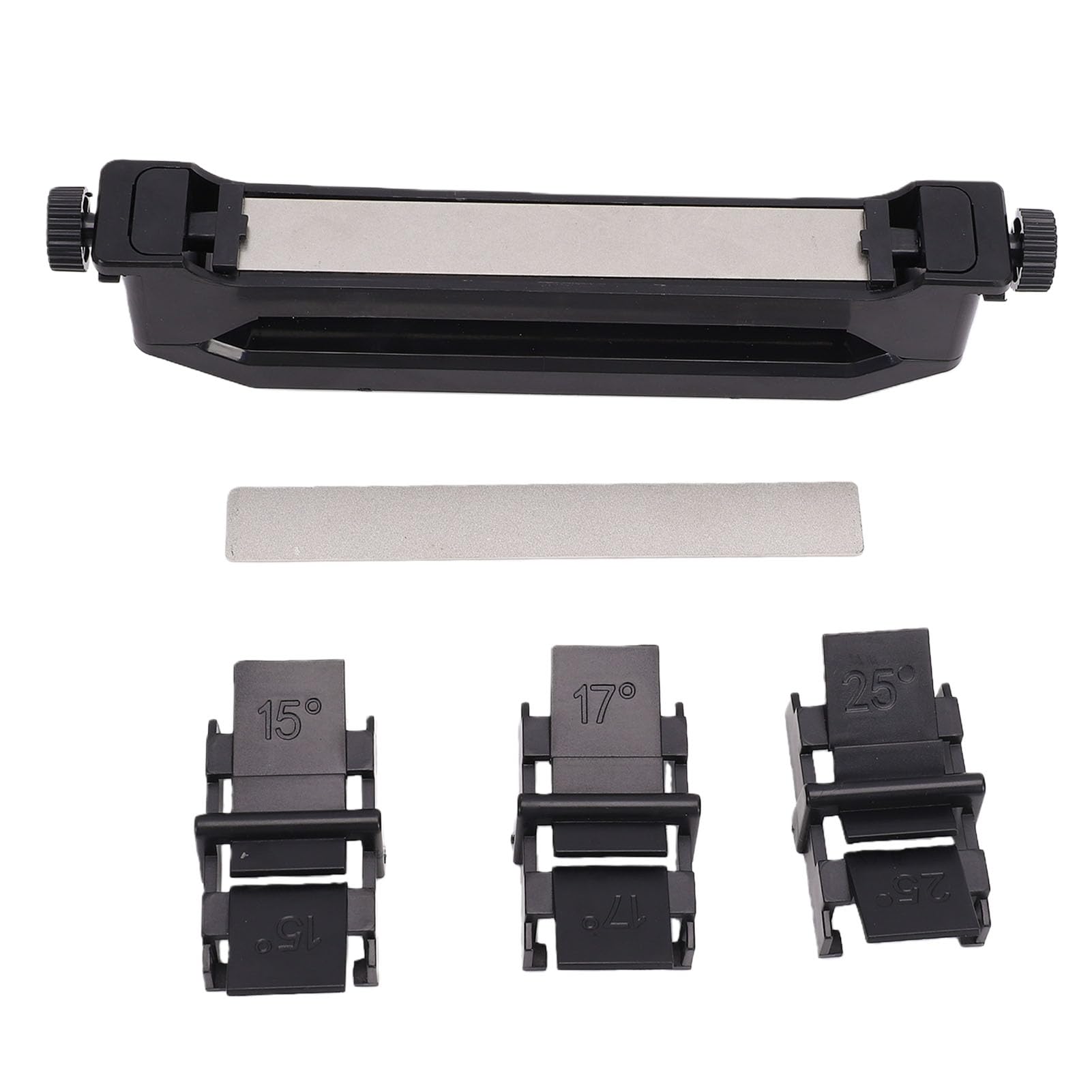 SUNGOOYUE Affilacoltelli Wicked Edge, Plastica Lavorata a CNC e Struttura in Carborundum per Coltelli, Forbici e Lame da Esterno Nan (800 1000 1500 2000 Grana)