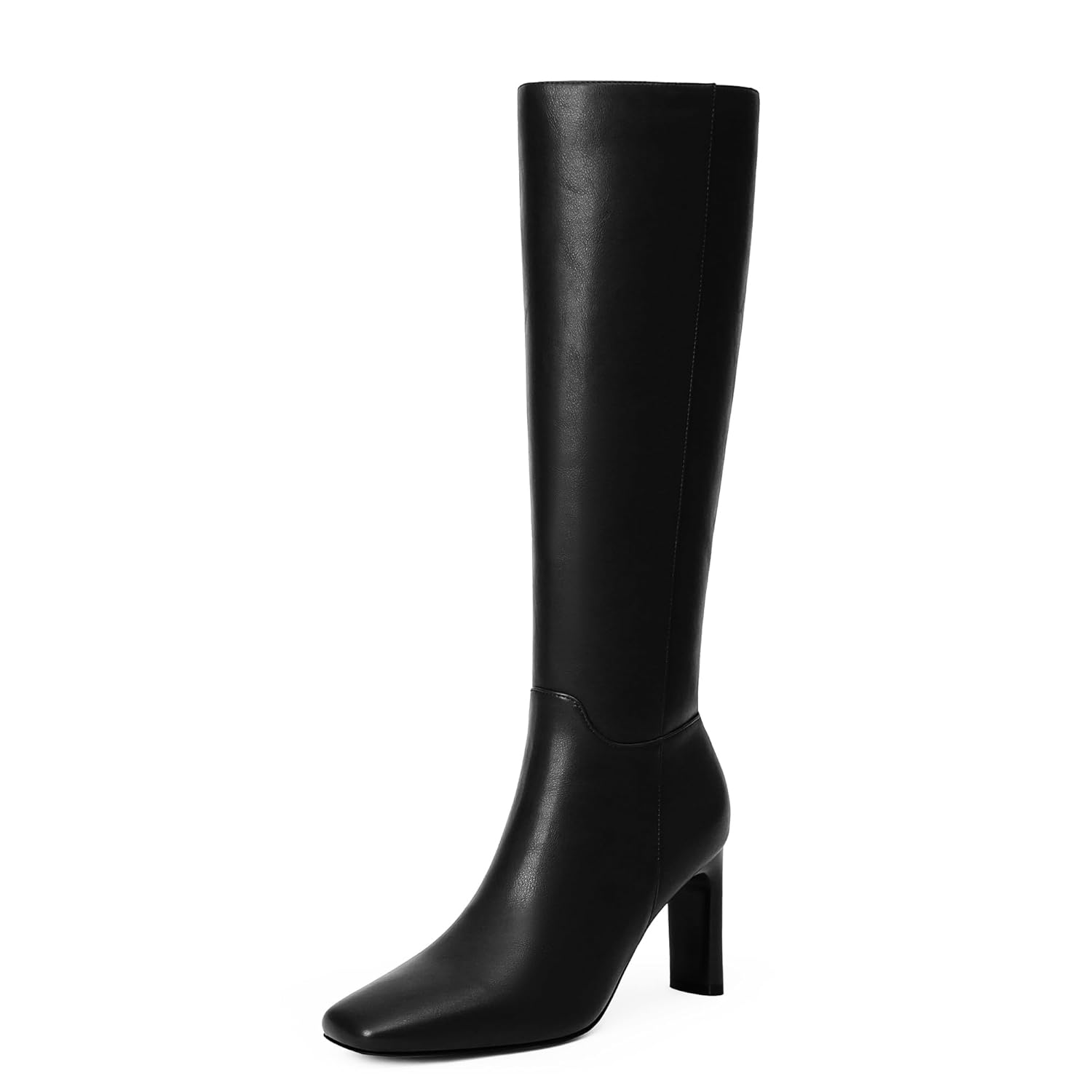 Modatope Knee High Boots for Women Square Toe Chunky Heel Long Tall Fall Boots for Women