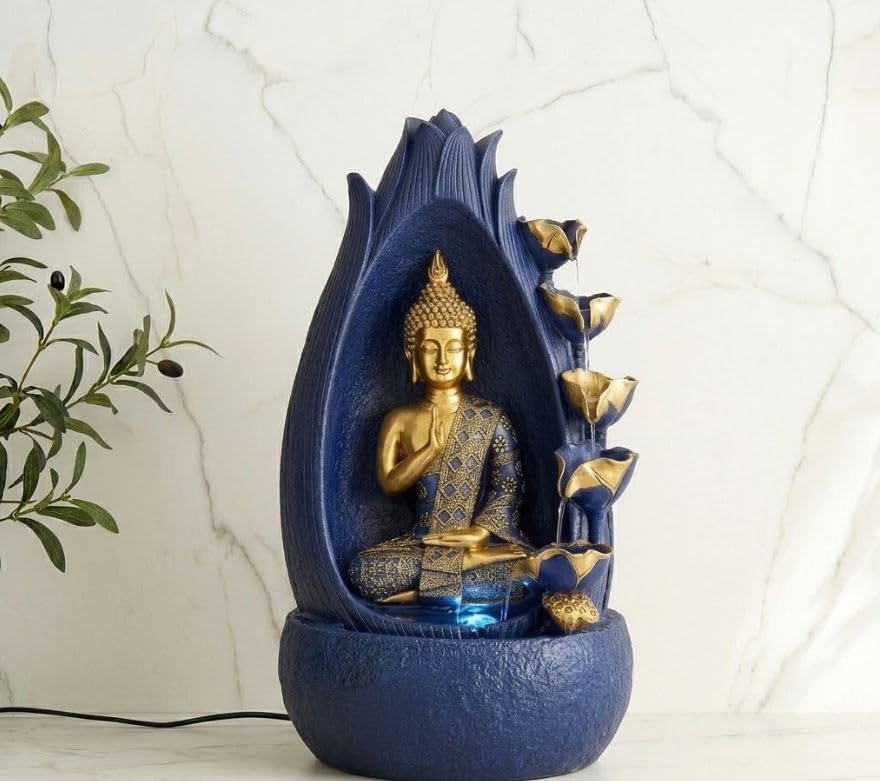 Item Name: SwarnNest 3 Feet Large Buddha Waterfall Fountain with LED Light | Indoor Outdoor Water Fountain for Home Decor Office Garden | Quiet Water Pump Idol Decor (Pack of 1)-image-17