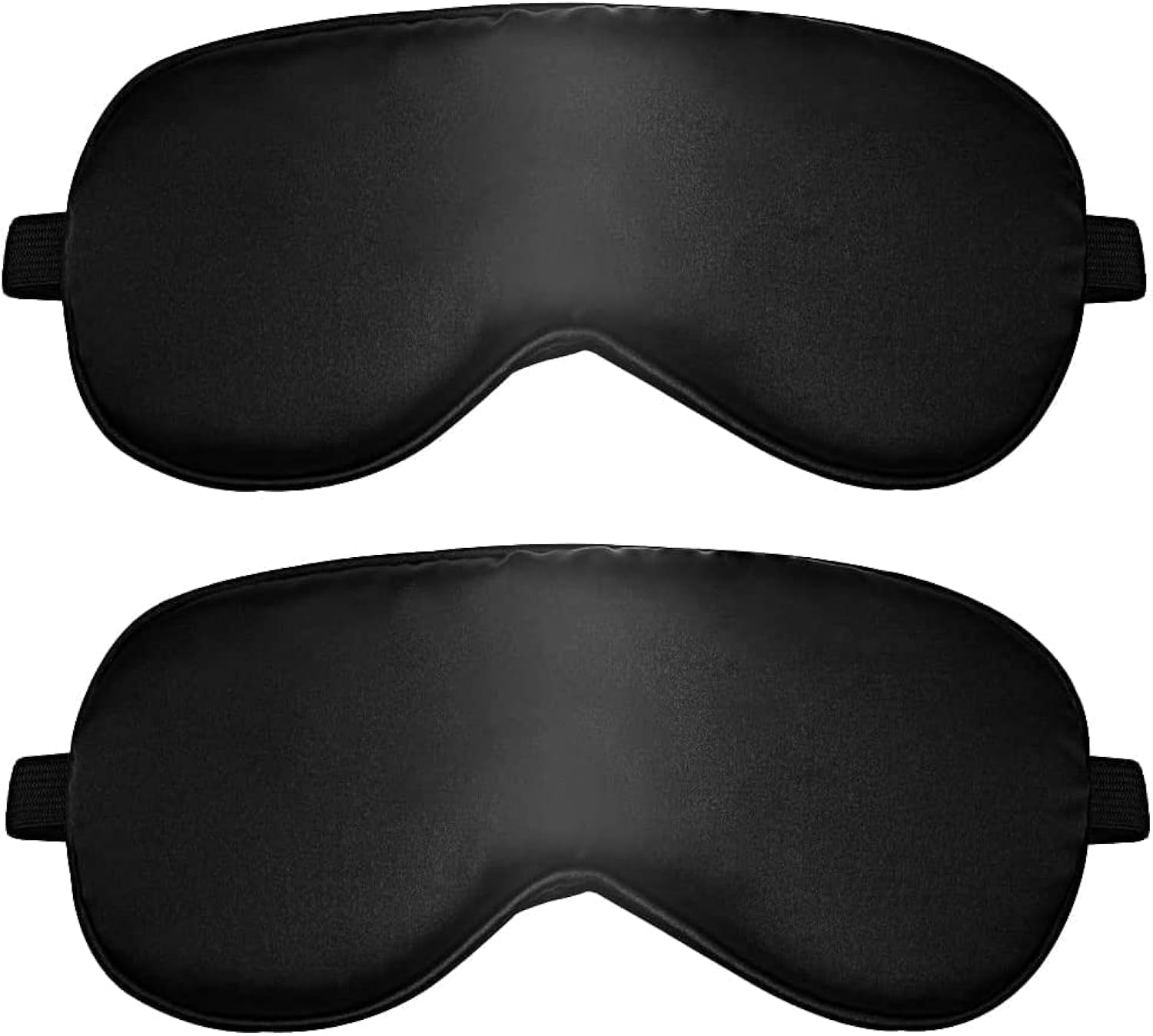 2 Pack Natural Silk Sleep Mask, Natural Pure Eye Mask Sleeping Blind Fold with Adjustable Strap, Comfortable Eye Sleep Shade Super Smooth Eye Covers Stocking Stuffers for Women, Men (Black)