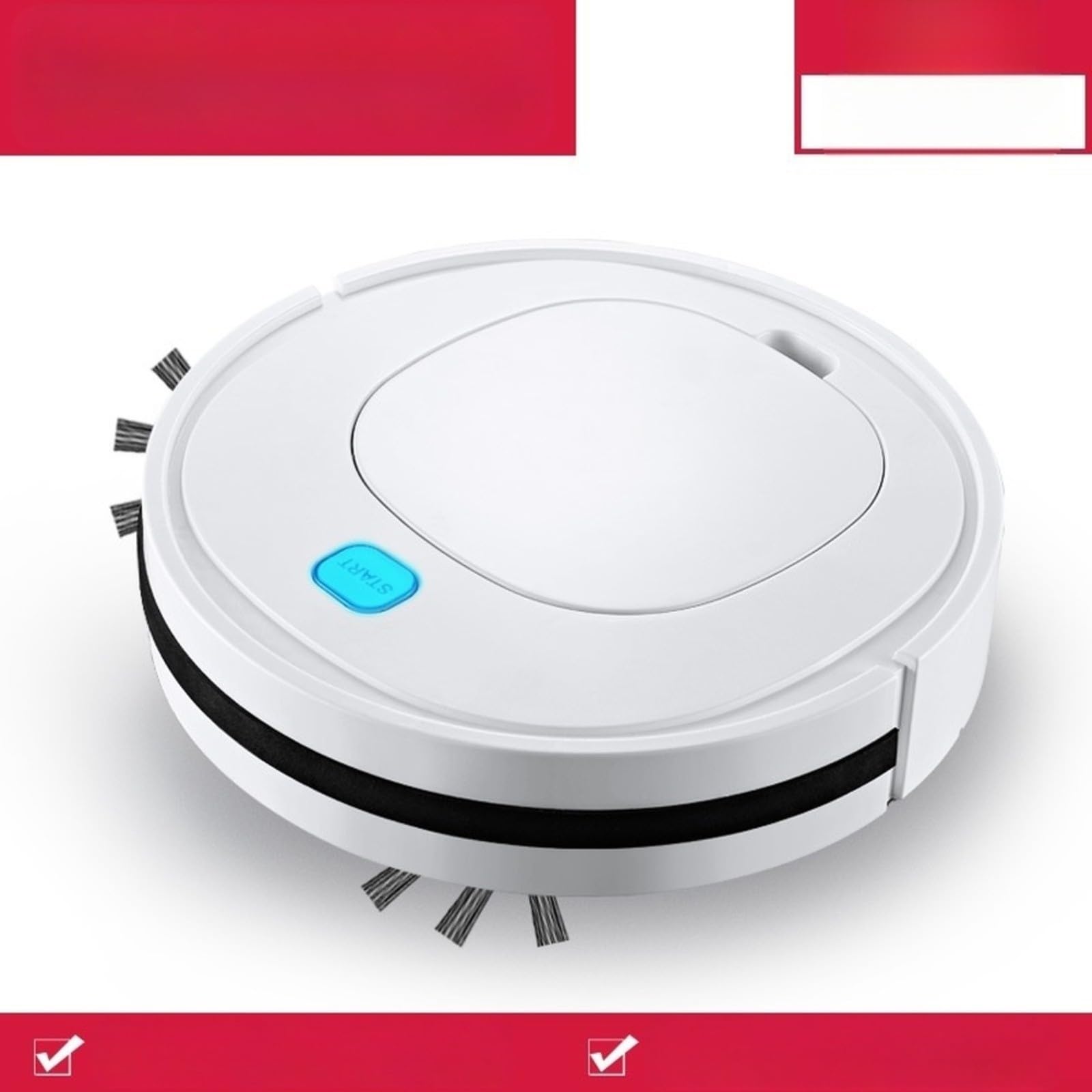 Robot aspirador 32cm All-in-One Sweep Mop 1500mAh 1499Pa Slim para pelo de mascotas Limpieza del hogar Blanco