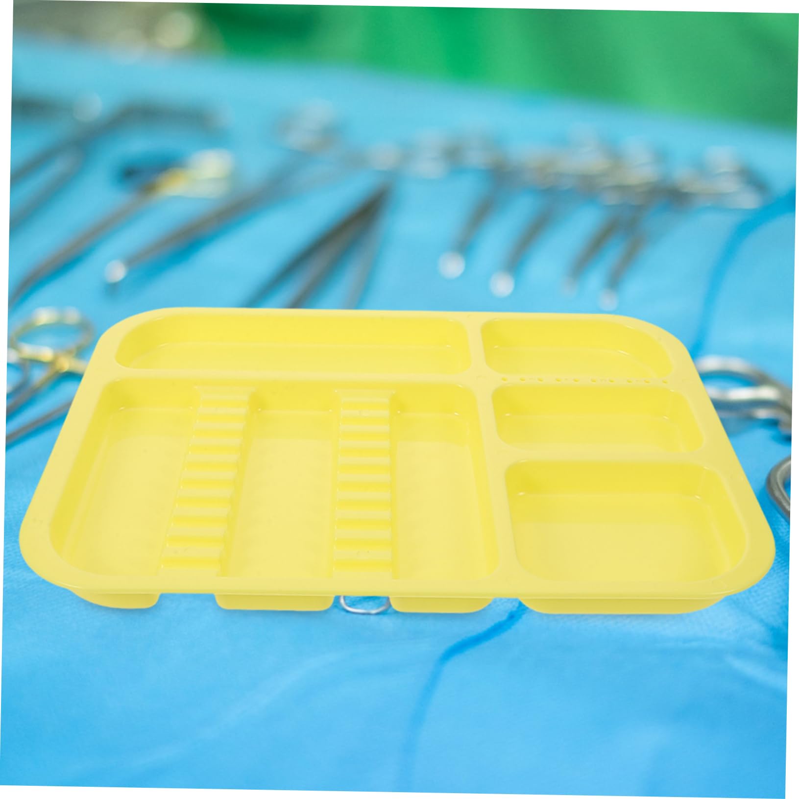 FUNOMOCYA 2pcs Compartment Tray Divided Tray Lab Plate De-ntal Instruments Tray Salon Color Tray De-ntal Procedure Tray Lab Instruments Tray Tray Divided Instrument Tray Plastic Pp