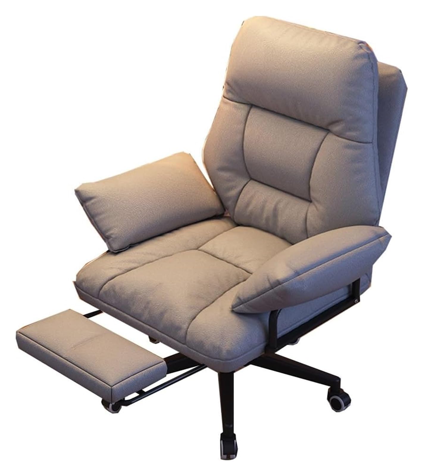 NZPOST Chair Office Chair Ergonomic Executive Chair, Task Chairs with Wheels, Computer Desk Chair with Adjustable Height Swivel Rolling Vanity Chair (/Light Gray with Foot Rest)
