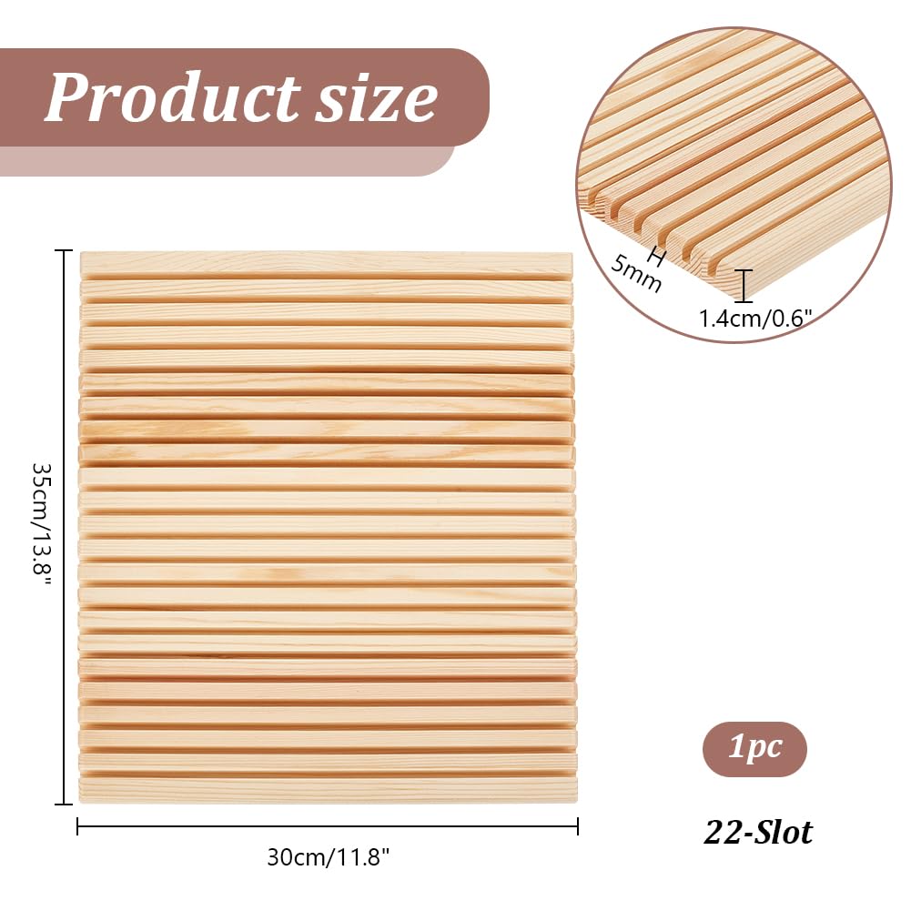 PH PandaHall 22 Slot Quilters Linealhalter 13.7 x 11.8 Zoll Großes Linealgestell Aus Holz Quiltlinealständer Vorlagen Organizer Für Näh Und Schneidetische