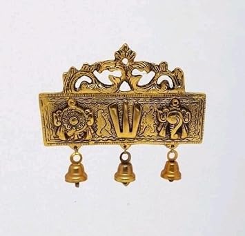 INDACORIFY Tirupati Balaji Door Hanging Shankh Chakra Namah Latkan Gold Plating Antique Decorative for Home Office Living Room Showpiece Figurines Religious Idol