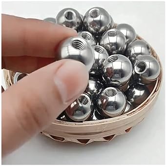 Half Hole Threaded Steel Ball, 304 Stainless Steel Threaded Steel Ball, M10 Drilled Threaded Steel Ball, Round Nut, Thread Diameter M10, Steel Ball Diameter,25mm*2pcs
