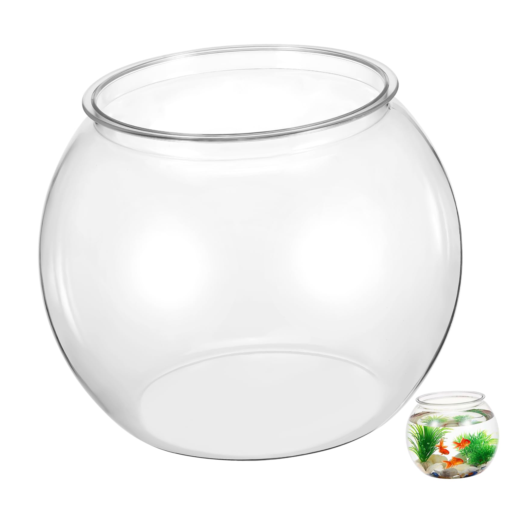 Beaupretty Tanque De Peces Ornamentales Pecera De Cristal Jarrón De Bolas De Burbujas Mini Pecera Tanque De Peces De Colores Pecera De Plastico Grande Irrompible La Mascota Oficina Envase