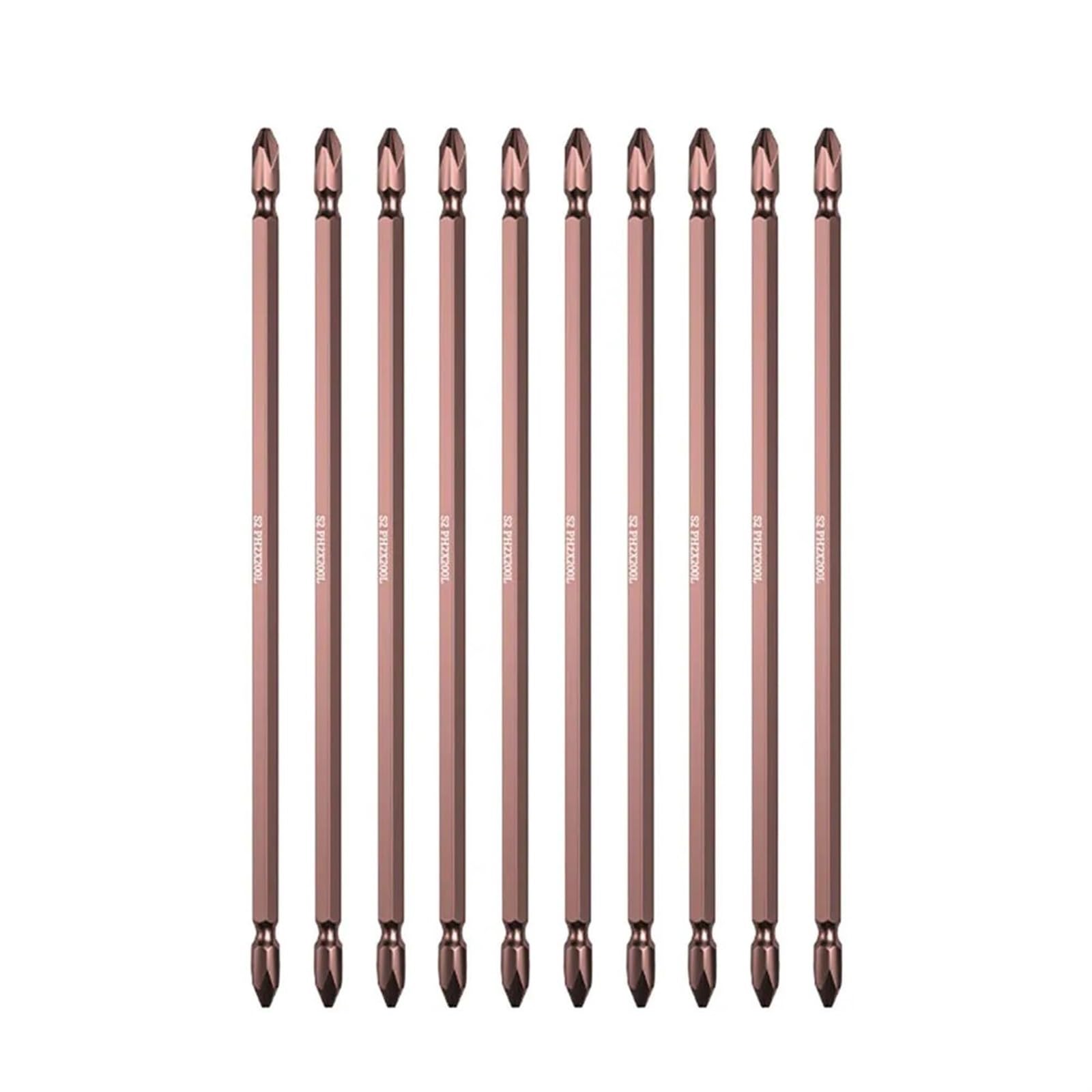 Destornillador PH2 de Doble Cabezal Taladro de Alta Velocidad Destornillador neumático Ph2 Acero de aleación de vanadio 1/4'' (6,3 mm) Hex(200mm)
