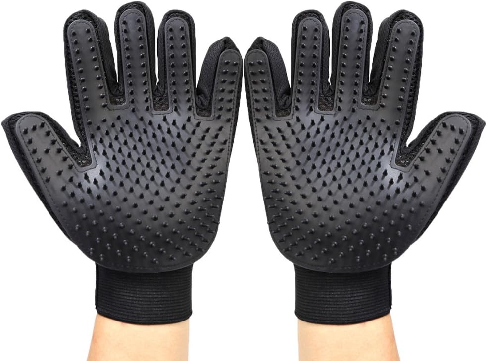 DELOMO Pet Grooming Glove Pet Deshedding Glove Cat and Dog Grooming