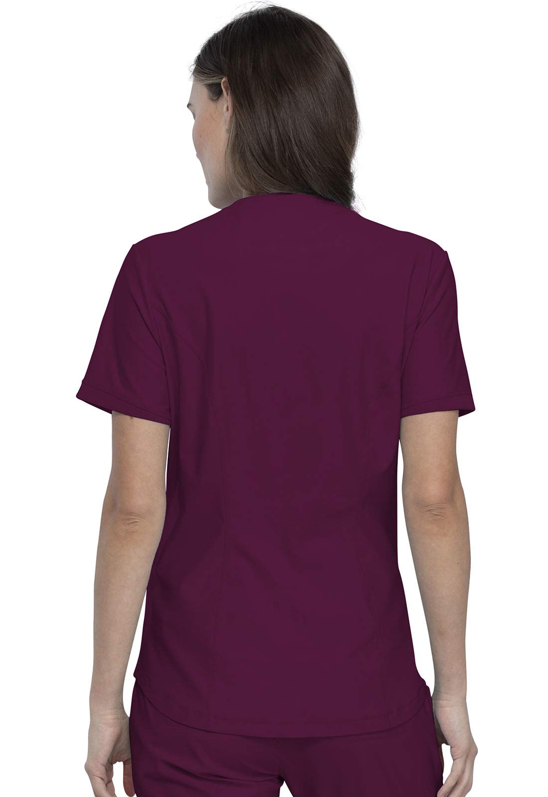 Cherokee CK095 - Conjunto de ropa quirúrgica para mujer, 7 bolsillos, cuello en V, dobladillo curvado CK840 y pantalón de pierna cónica de tiro medio con cordón