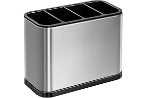 OD esign Utensil Crock: Modern Kitchen Countertop Utensil Holder with 4 Compartments