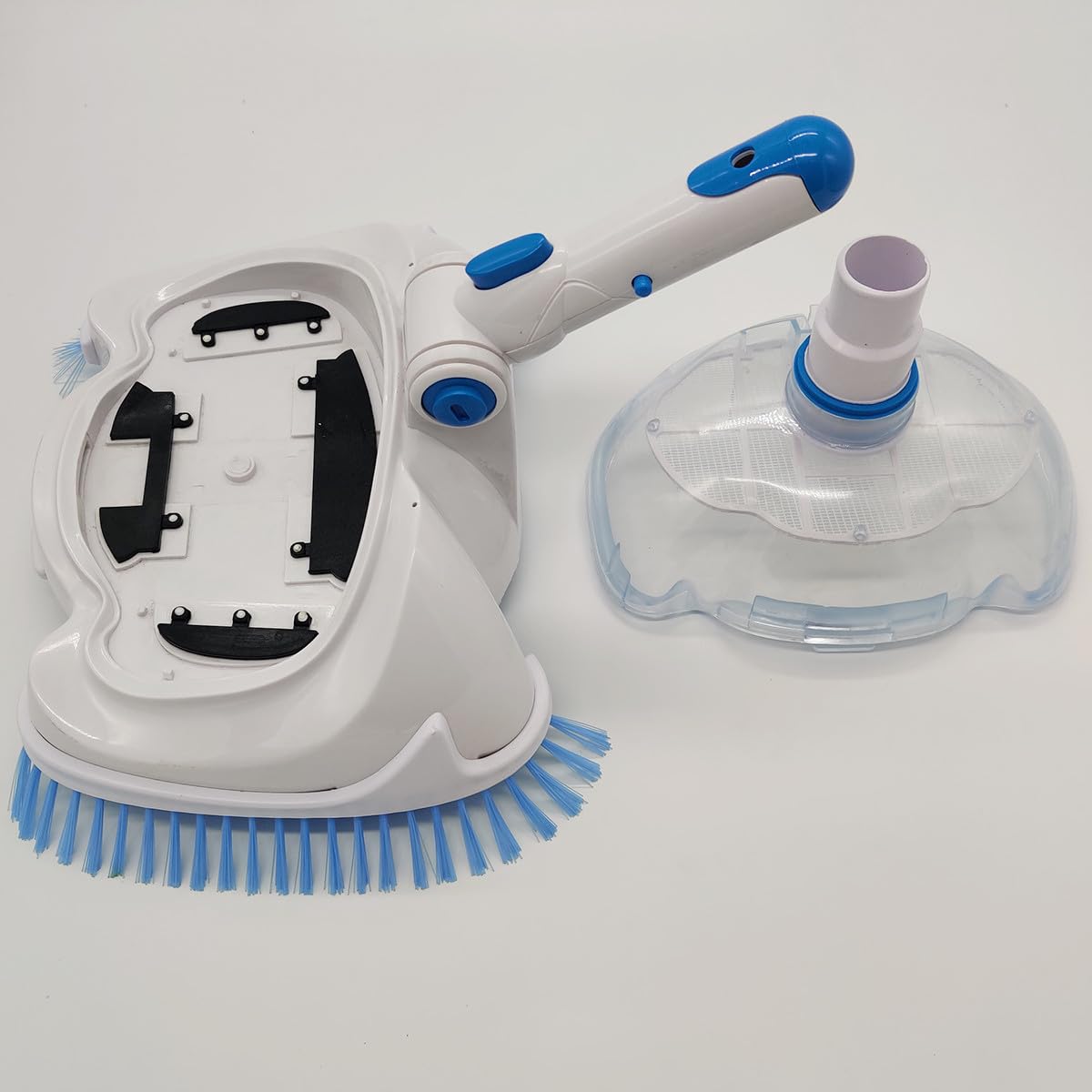 TOYANDONA Cabezal de Aspiradora para Piscina Cepillo de Cerdas Anguladas Tapa Transparente y Diseño Duradero para Limpieza de Paredes y Esquinas en Piscinas de Vinilo Enterradas y Elevadas