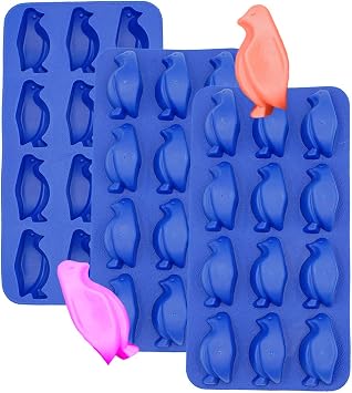 Penguins Ice Cube Chocolate Tray Mold Silicone Party maker Candy Mould 3 Pack