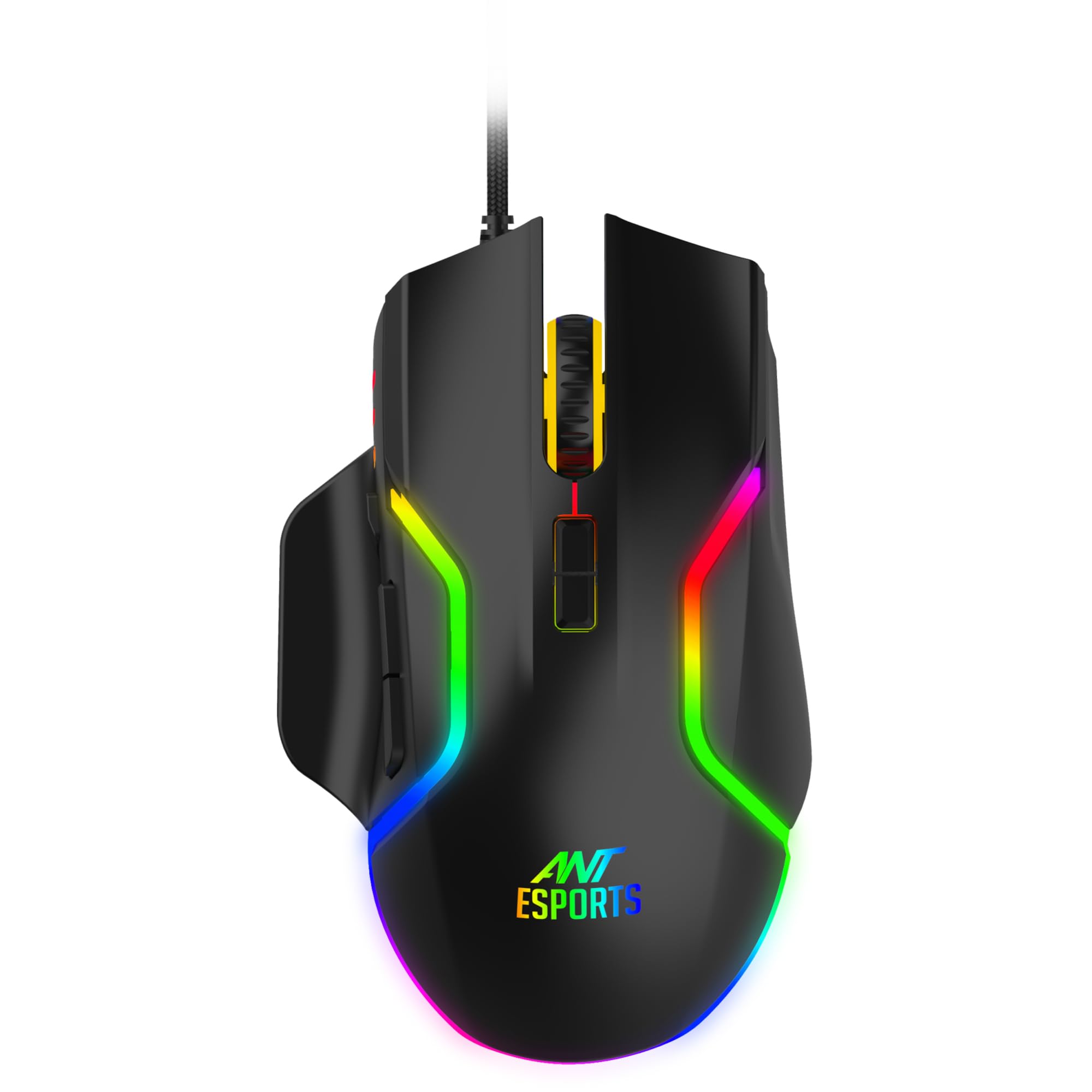Ant Esports GM340 Ergonomic Design with Braided Cable,8 Programmable Buttons,Upto 12800 DPI Wired Optical Gaming Mouse (USB 2.0, Black) (B0CCDLR236) Amazon Price History, Amazon Price Tracker
