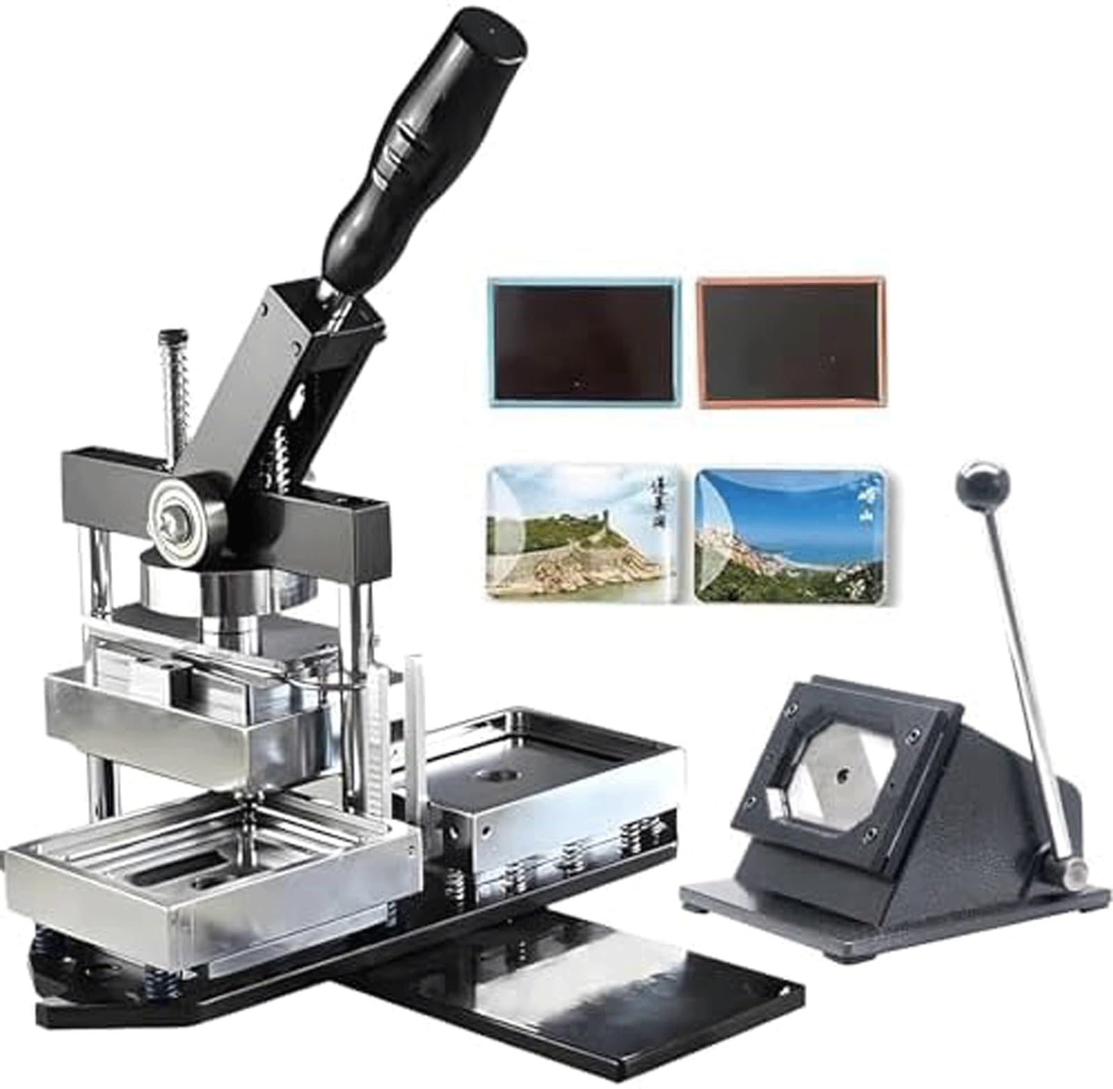 Kit fai da te con calamite fotografiche personalizzate, professionale, per creare badge con taglierino e 100 fogli per artigianato, ideale per casa e regali (90 x 65 mm)