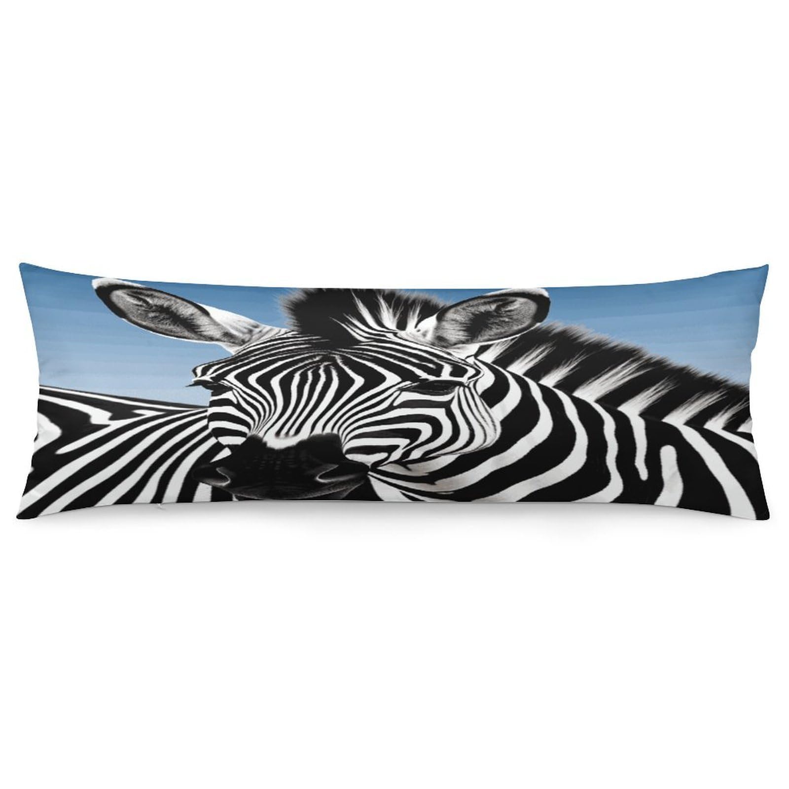 Zebra Body Pillow Cover Long Body Pillow Pillowcase with Hidden Zipper Ultra Soft Polyester Pillow Cases Breathable & Silky Long Pillows Case Cover 19x53 in