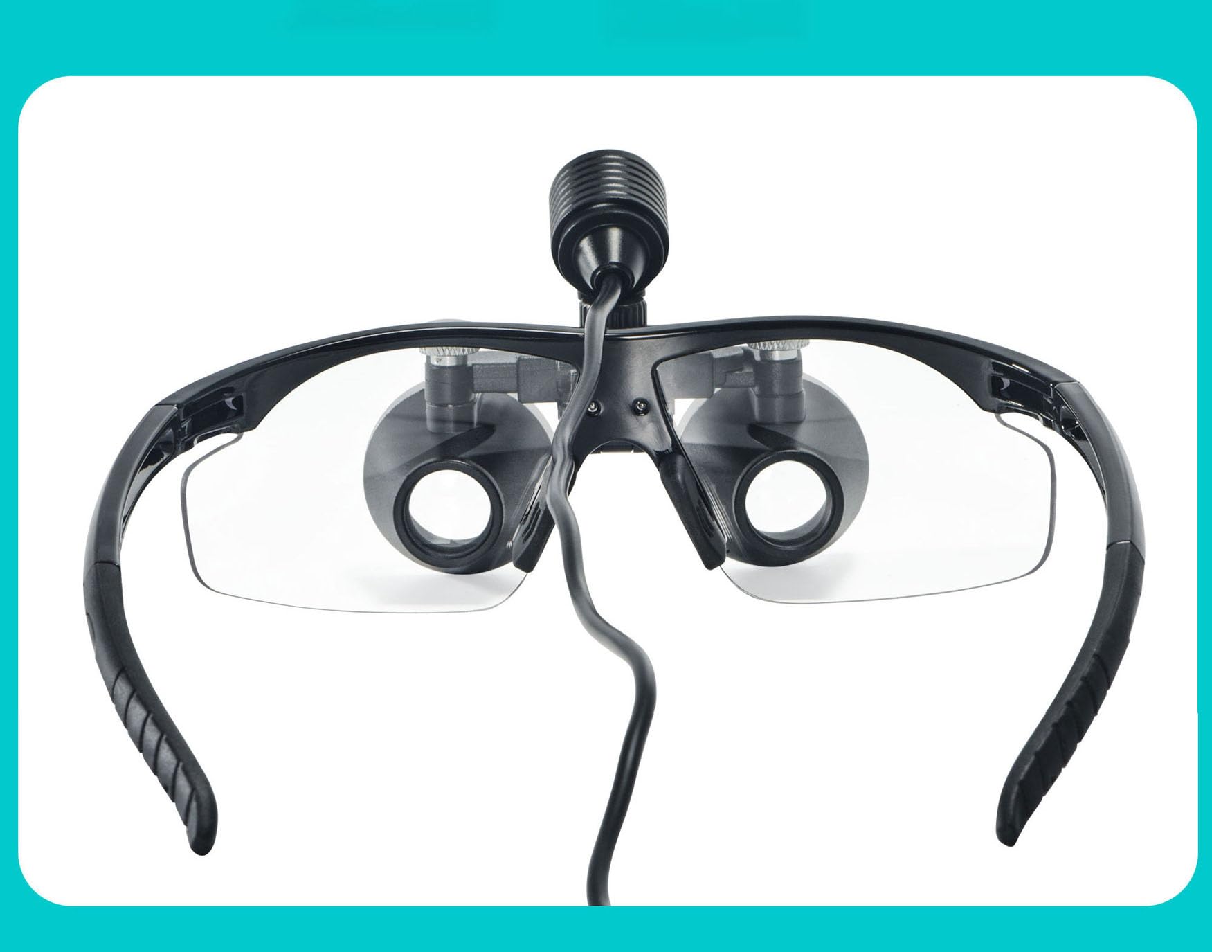 LED-Binokular-Zahnlupen, Am Kopf Montiertes Orale Gerät Mit Abnehmbarem Scheinwerfer, Höhenverstellbar, 51–68 Mm. Passen Sie Den Augenabstand Und Den Arbeitsabstand 320–420 Mm Für Den Zahnarzt An
