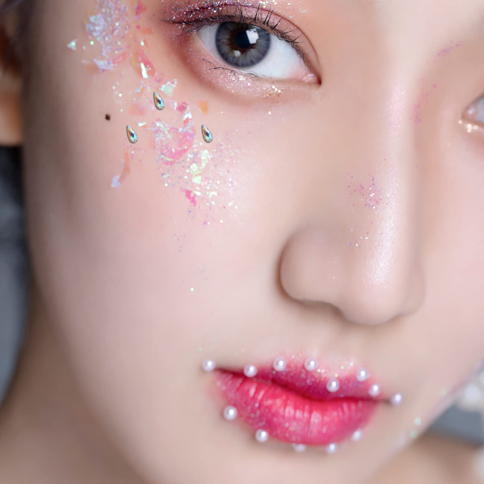 FOMIYES 5 Set Di Gemme Piatte Per Il Viso Da Attaccare Su Strass Gioielli Per Il Trucco Per Occhi Gioielli Alla Moda Artigianato 5 Fogli*5