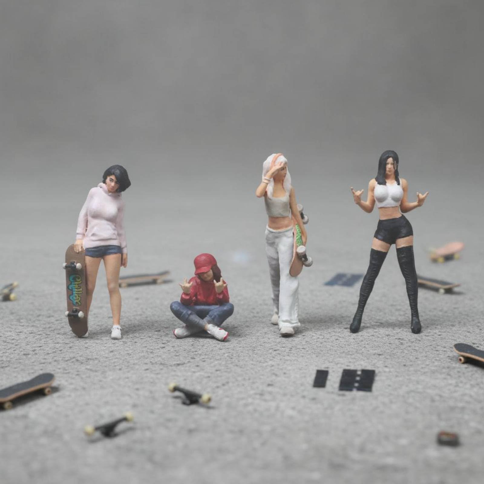 Sammelfigur Charakterminiatur Harzfigur Modellset mit Moderner Straßenoptik Und Ausgeprägter Persönlichkeit für Sammler Regal Wohnraum Hobby