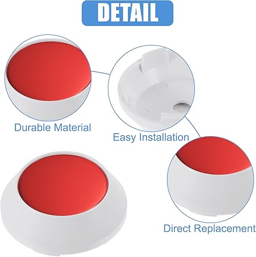 Miniatura 3 de ACROPIX Tapacubos centrales de rueda de automóvil de 2.559 in de diámetro con 5 clips para vehículo, color blanco y rojo, paquete de 4
