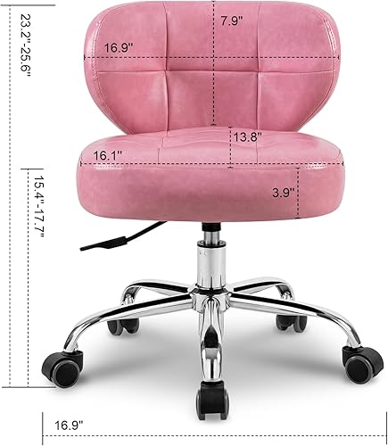 Miniatura 3 de Paddie Taburetes de pedicura para Nail Tech, juego de 2, taburete hidráulico de spa de salón de belleza, silla giratoria ajustable de altura corta,