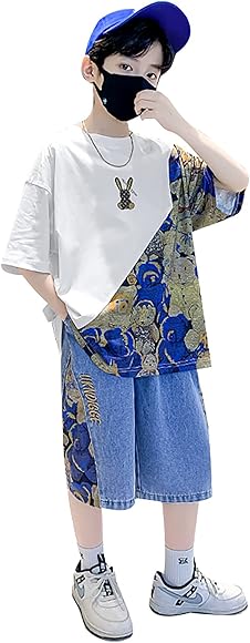 Amazon | [CRUOXIBB] 男の子 夏服 2点セット 半袖 Tシャツ スポーツ