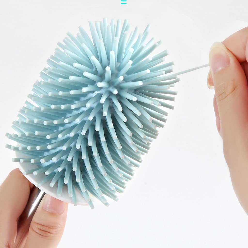 escobilla de baño Cepillo de baño Holder Hogar montado en la pared Tazón de fuente Cepillo Baño Mango largo Cepillos de limpieza de cabello suave Moderno Creativo Limpieza Limpieza Cepillo Conjunto Ce